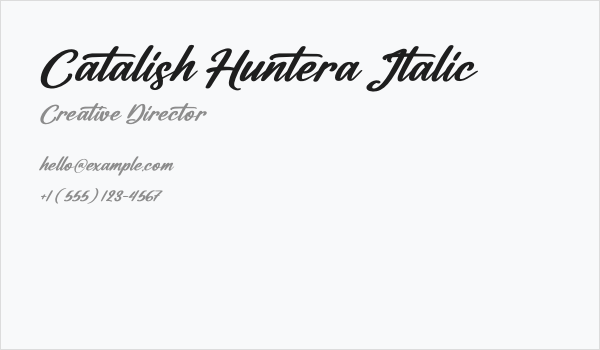 Catalish Huntera Italic Business Card