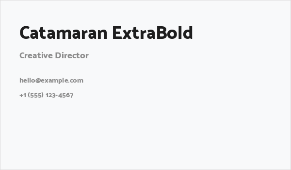 Catamaran ExtraBold Business Card