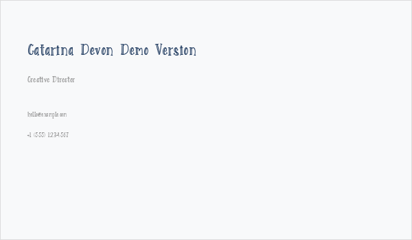 Catarina Devon Demo Version Business Card