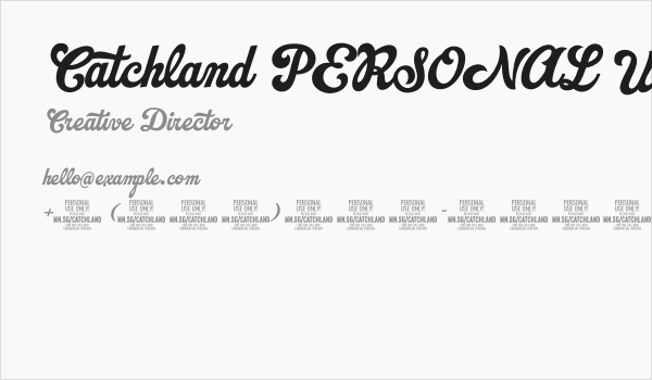 Catchland PERSONAL USE ONLY PERSONAL USE ONLY Business Card