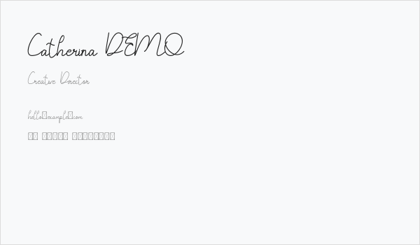 Catherina DEMO Business Card