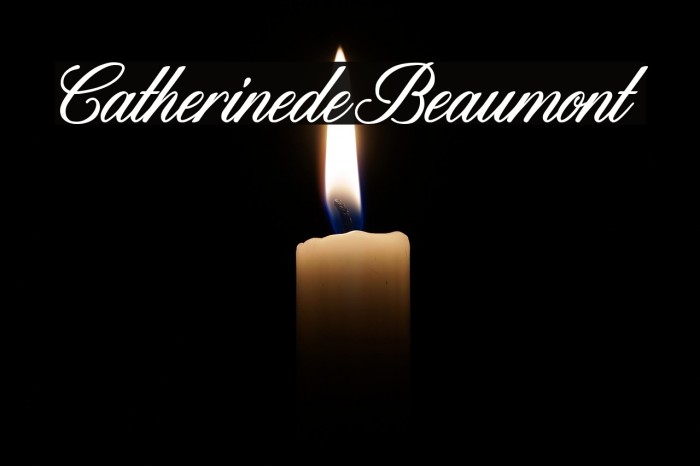 CatherinedeBeaumont Font examples