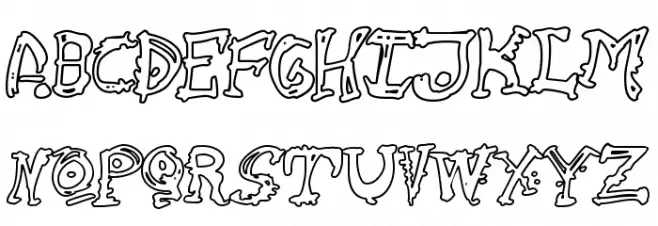 Cathzulu Hollow Schriftart Groß