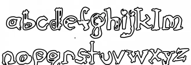 Cathzulu Hollow Font LOWERCASE