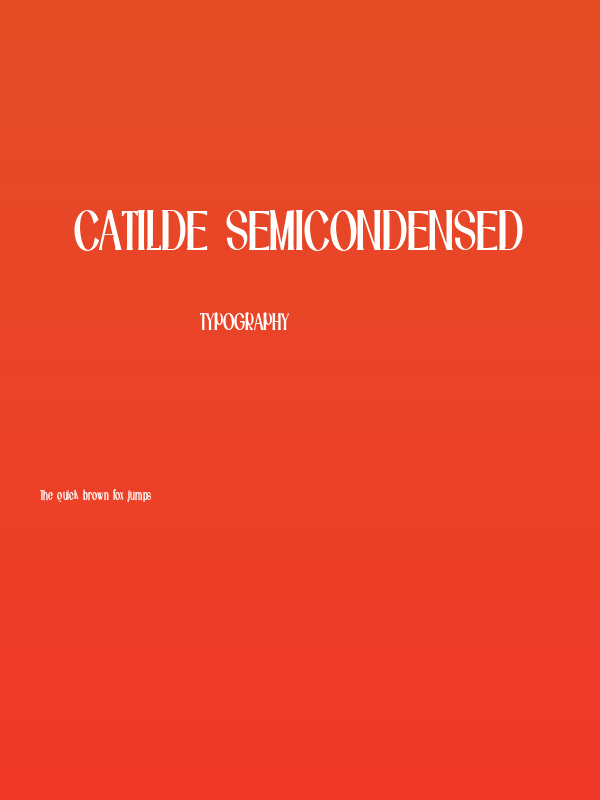 Catilde SemiCondensed Poster