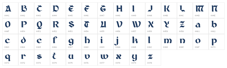 Catingal DEMO Regular Character Map