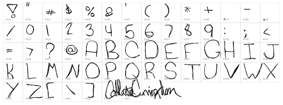 Cat's Awesomely Awesome Font Character Map