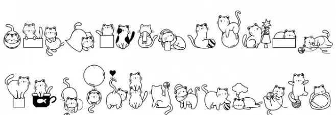 Cats Lover Caratteri MINUSCOLO