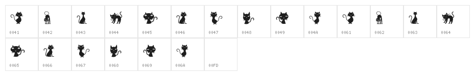 Cats Regular Character Map