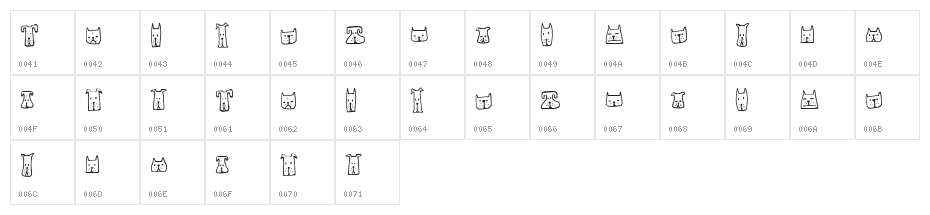 Cats and Dogs Regular Character Map