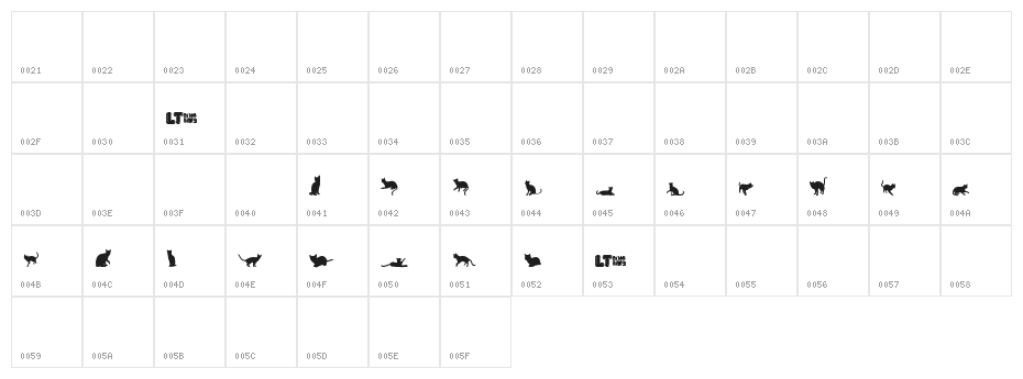 Cats vs Dogs LT Character Map