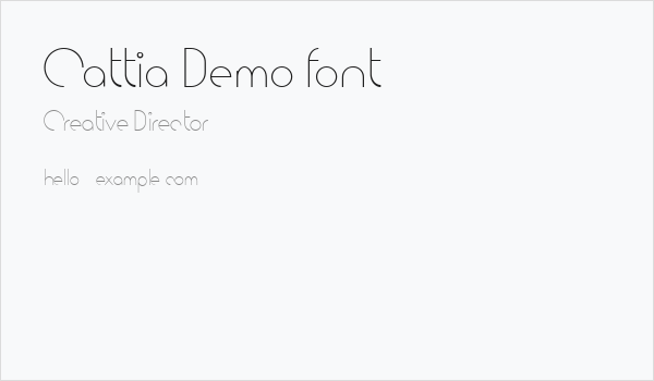 Cattia Demo font Business Card