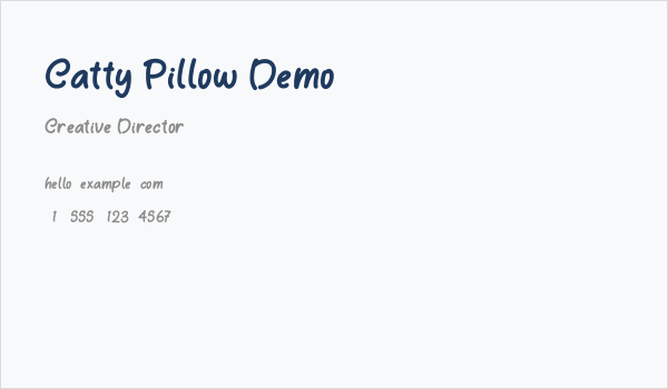 Catty Pillow Demo Business Card