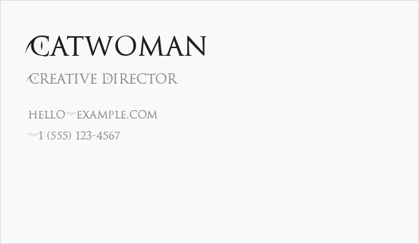 Catwoman Business Card