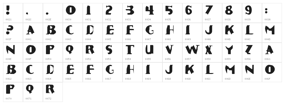 Cauterize Character Map