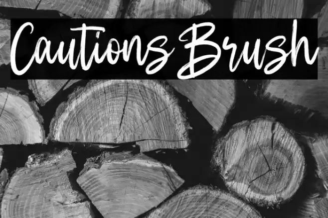 Cautions Brush Font examples