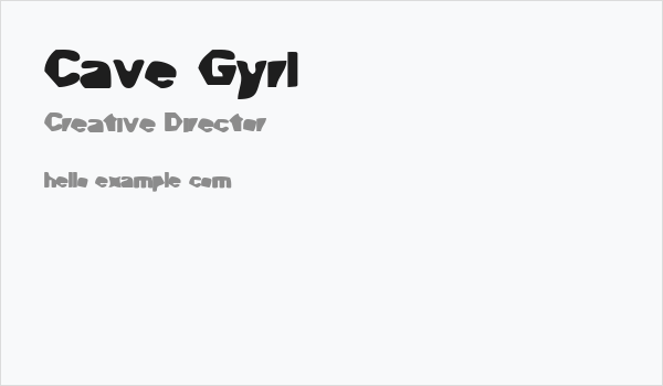 Cave Gyrl Business Card