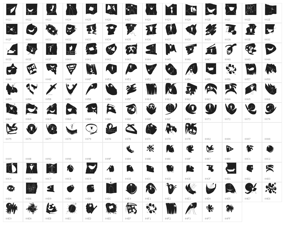 CavePaint Character Map