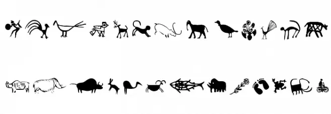 CavePaintingDingbats Шрифта ВЕРХНИЙ