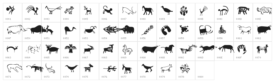 CavePaintingDingbats Character Map