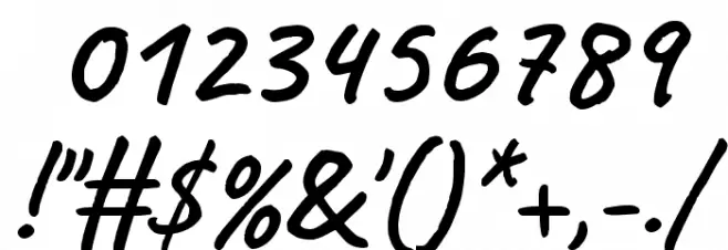 Caveat Bold フォント その他の文字