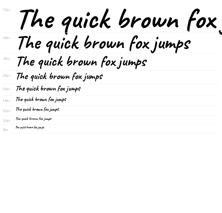 Caveat Bold Waterfall