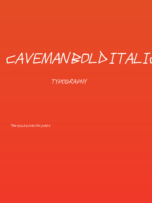 Caveman Bold Italic Poster