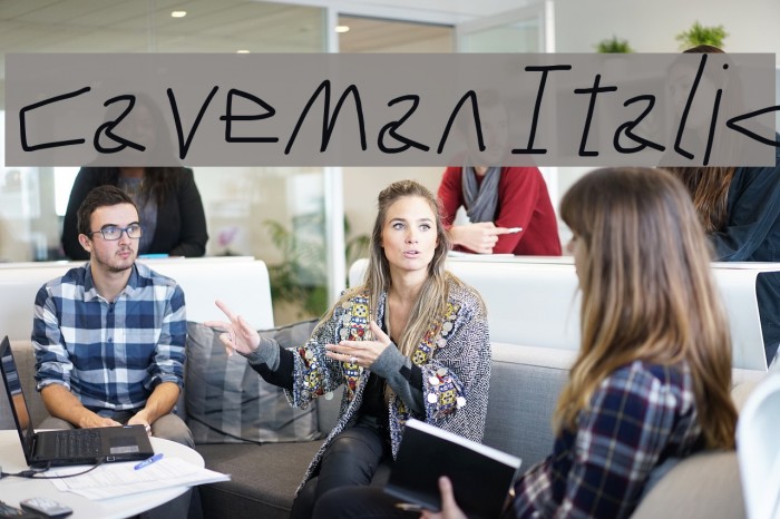 Caveman Italic Font examples