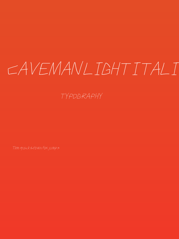 Caveman Light Italic Poster