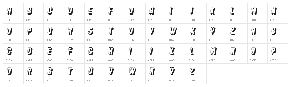 Cavernous Shadows Italic Character Map