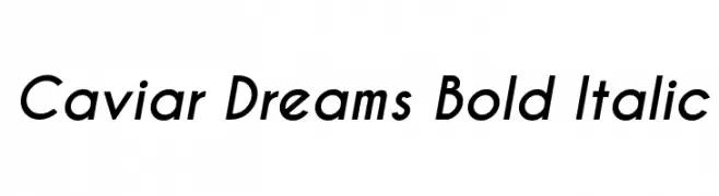 Caviar Dreams Bold Italic  Frei Schriftart Herunterladen