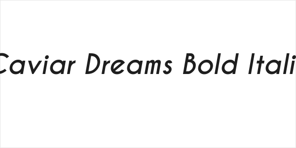 Caviar Dreams Bold Italic Logo