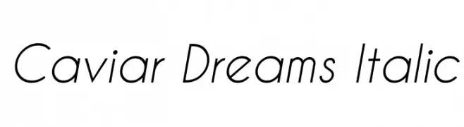 Caviar Dreams Italic  Frei Schriftart Herunterladen
