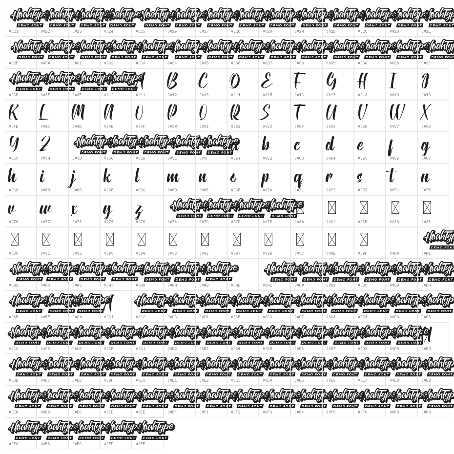 Cavirous Demo Character Map