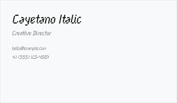 Cayetano Italic Business Card