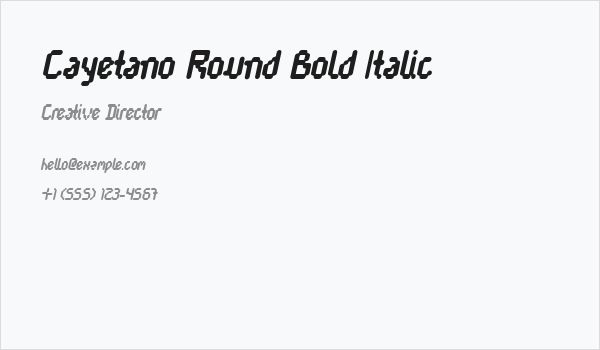 Cayetano Round Bold Italic Business Card