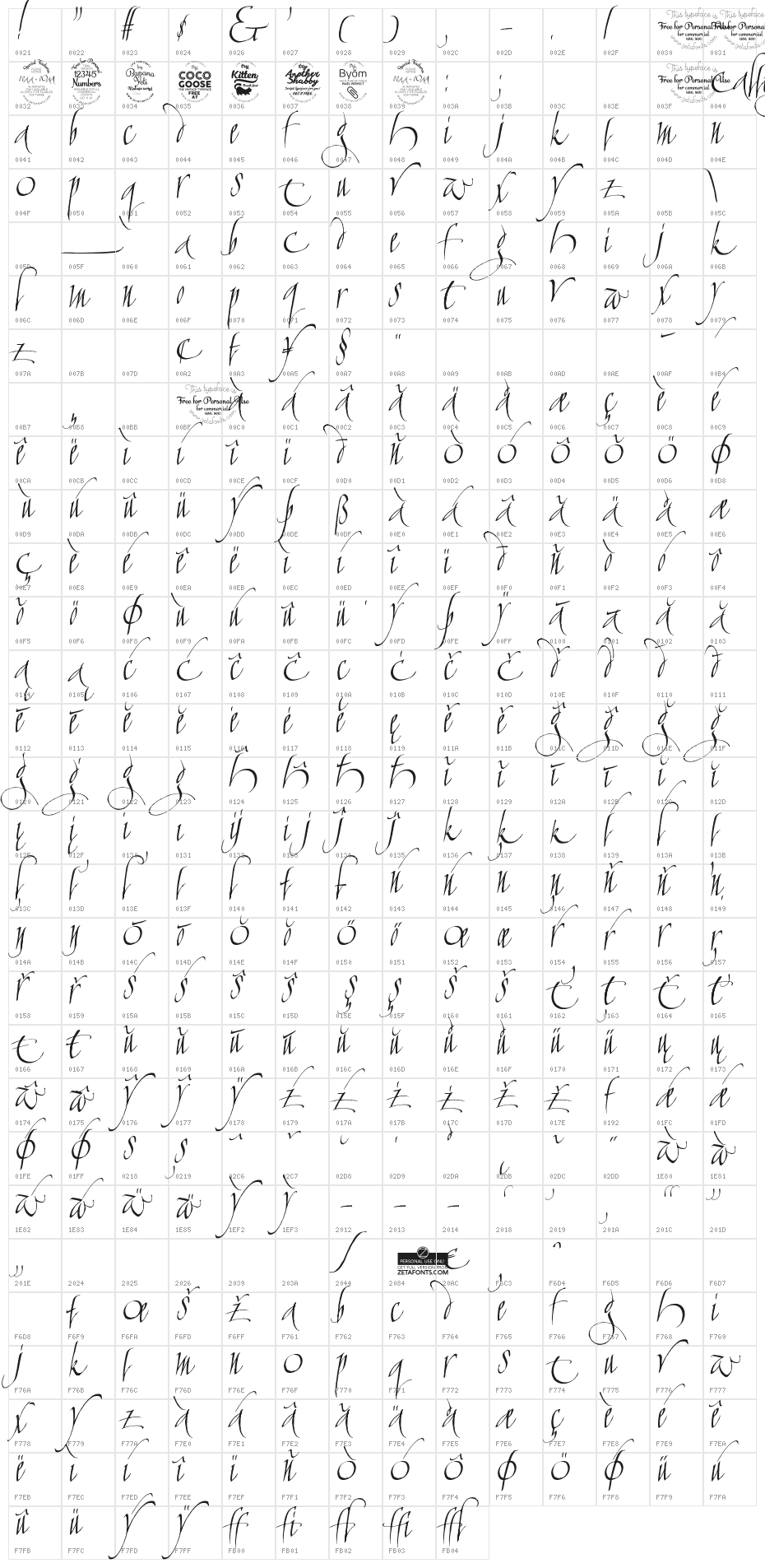 cAlLiGrApHuNk Character Map