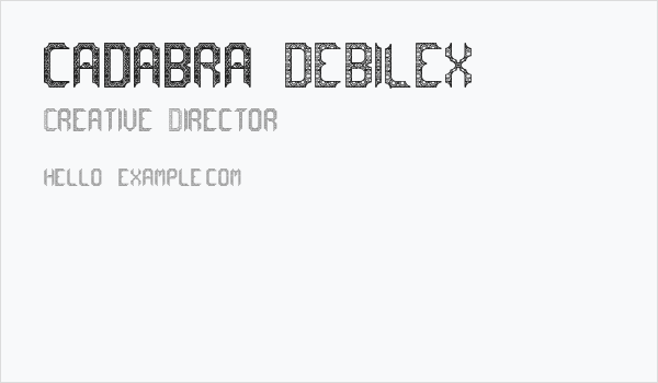 cadabra DEBILEX Business Card