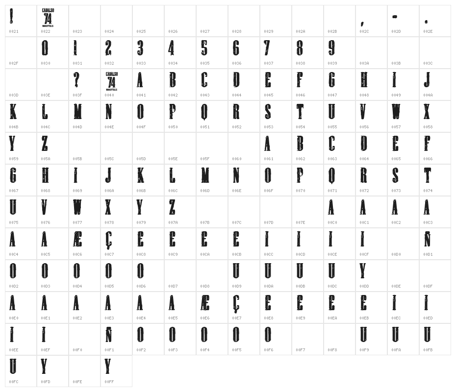 cadalso 74 Character Map