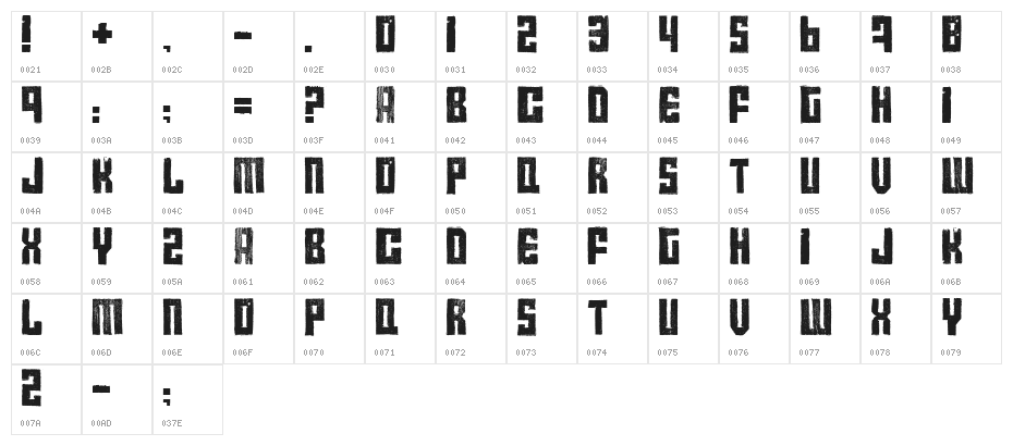 calame Character Map