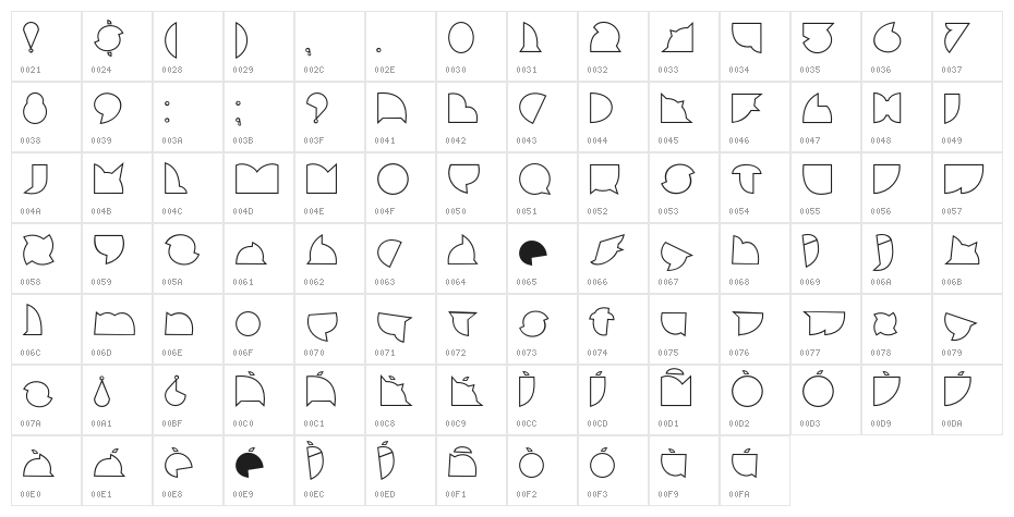 callejerafilete-filete Character Map