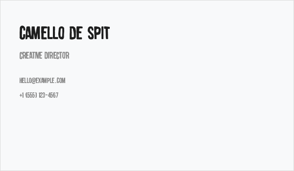 camello de spit Business Card