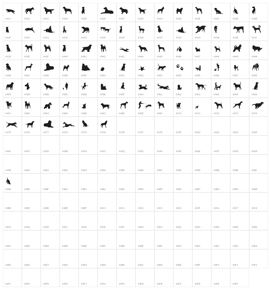 can dog tfb Character Map