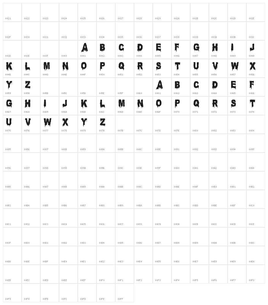 candlelight Character Map