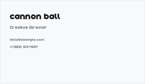 cannon ball Business Card
