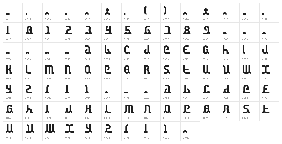 canstop Character Map
