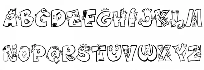 caricature Font UPPERCASE