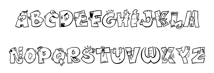 caricature Font LOWERCASE