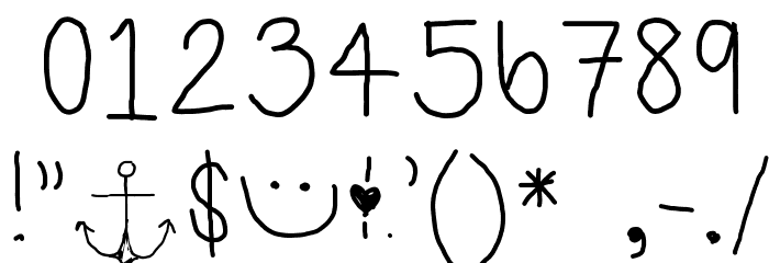 carlys handwriting Font OTHER CHARS