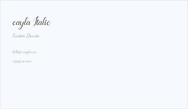 cayla Italic Business Card